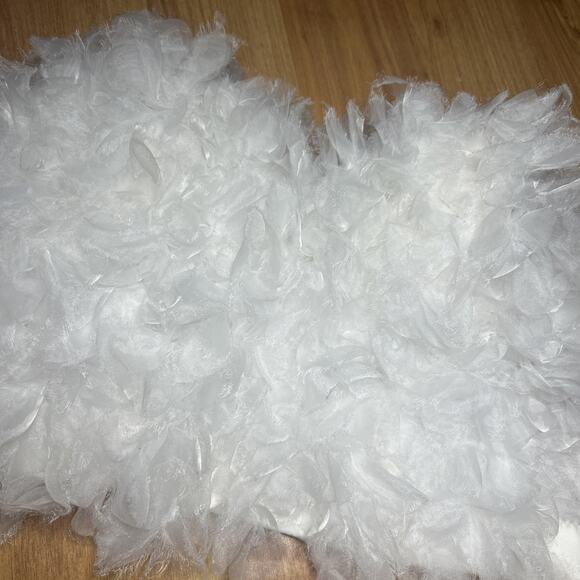 French Kiss White Fluffy Tulle Corset Crop Top Womens M/L Festival Fairy Angel - Picture 9 of 13